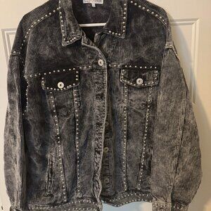 Women's Fashion Pass Denim Studded Jacket, Size Large, NWOT